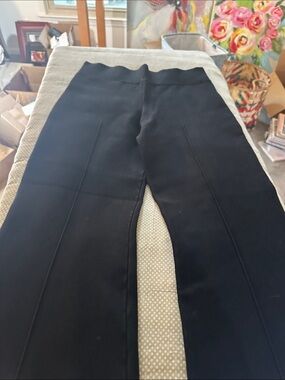 J. Crew Black Scalloped Waist Straight-Leg Trousers